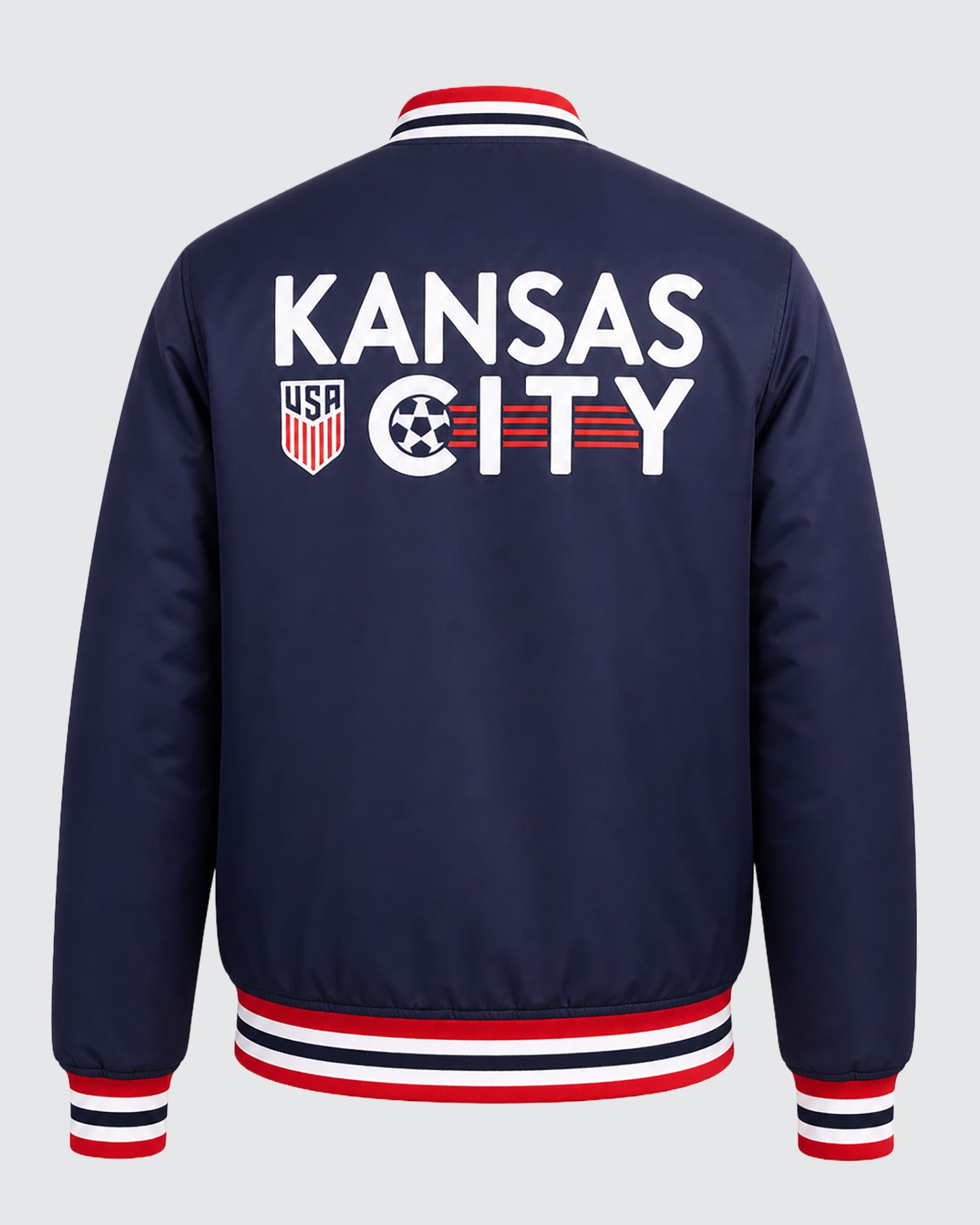 Kansas City US Soccer Navy Letterman Jacket | CHARLIE HUSTLE