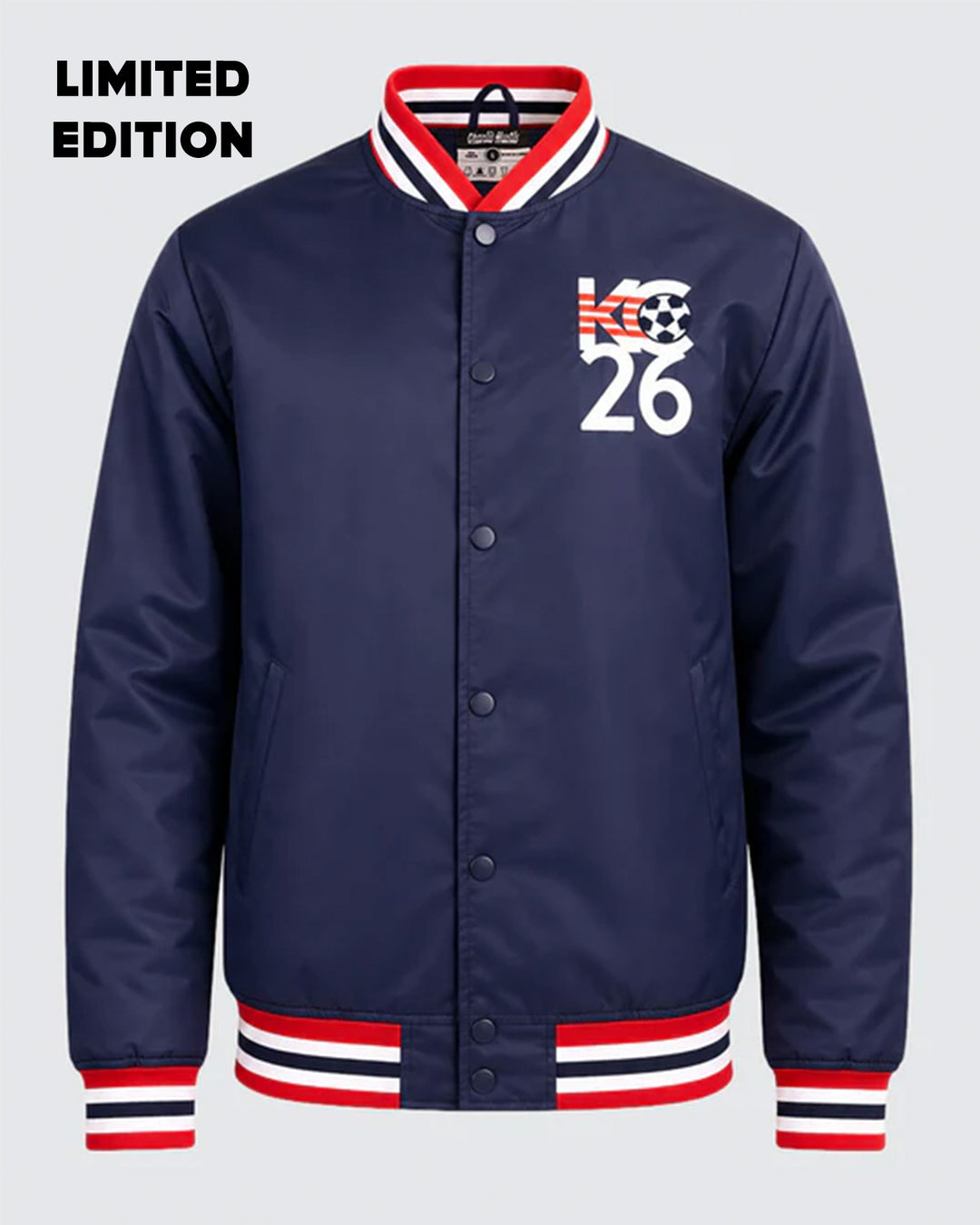 Kansas City US Soccer Navy Letterman Jacket | CHARLIE HUSTLE