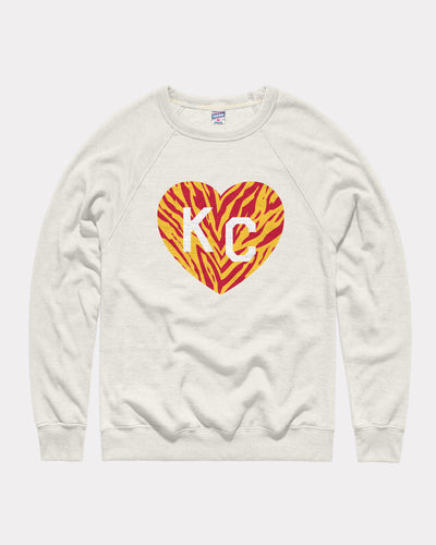 Wild Stripe KC Heart White Crewneck