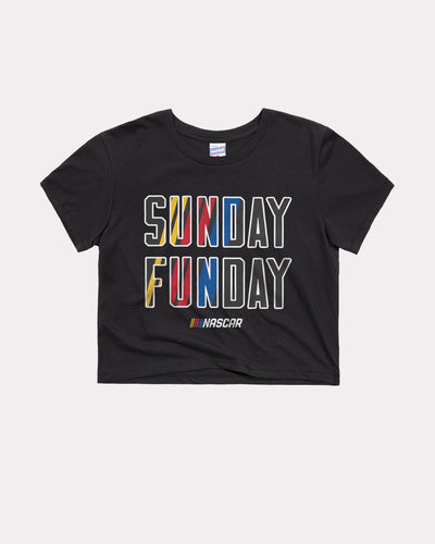 Black Women's NASCAR Sunday Funday Crop Top