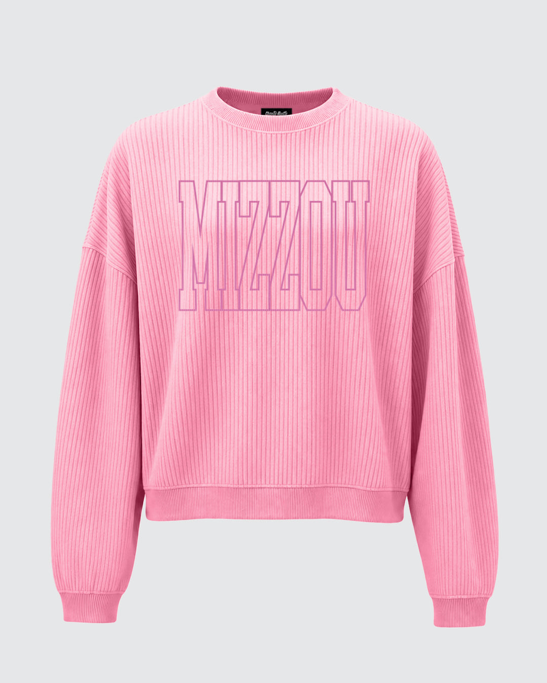 Women's Block Mizzou Pink Corded Crew | Charlie Hustle