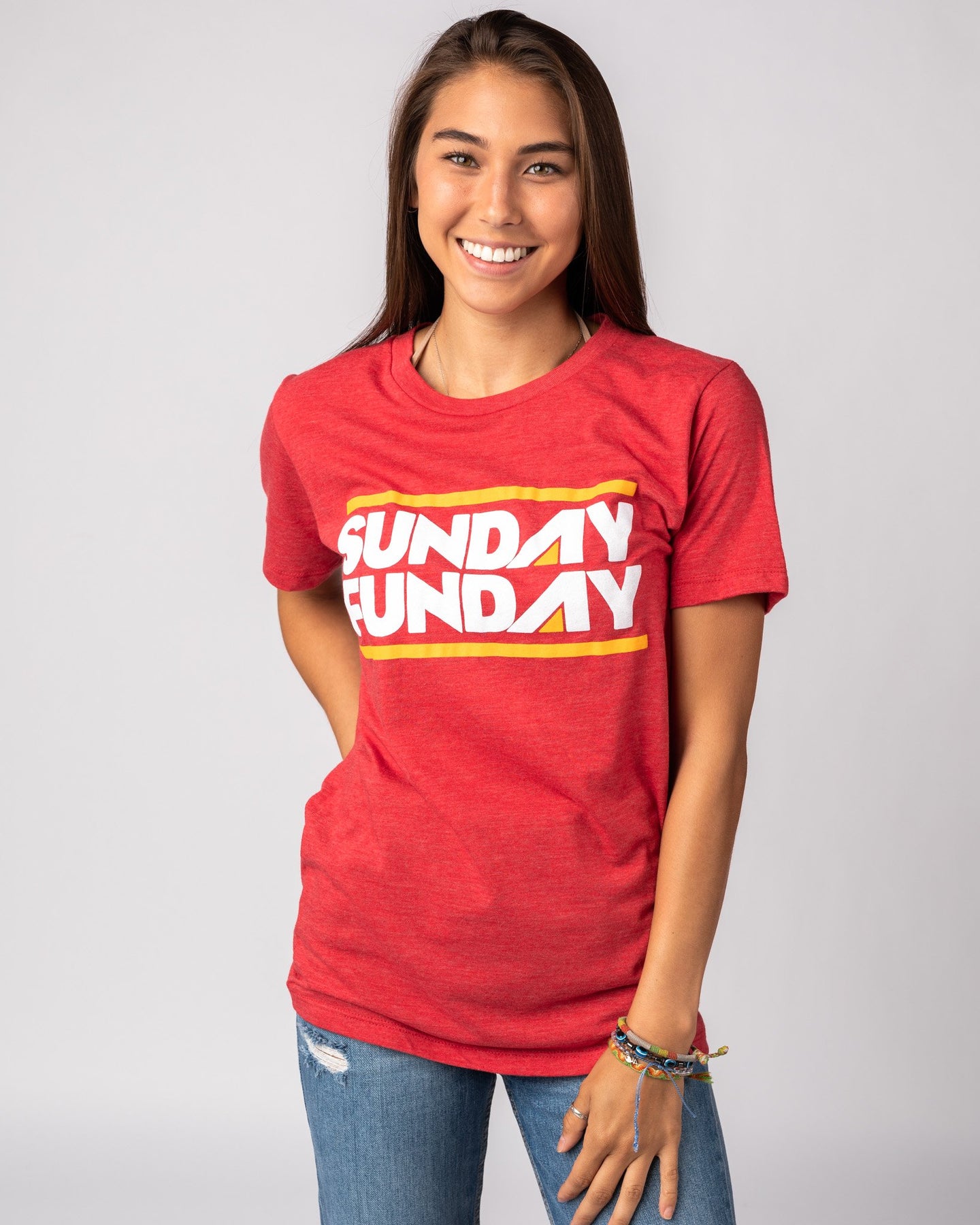 Chiefs Sunday Funday Baseball Sleeve Tee Red By Charlie Hustle - Snowshirt