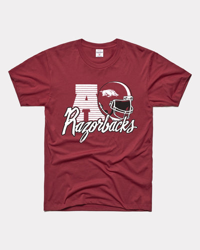 Maroon Arkansas Razorbacks Vintage 90's Football Helmet T-Shirt