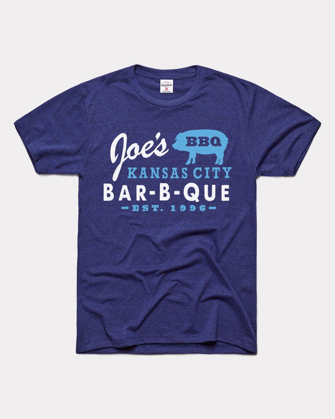 Joe's KC BBQ Navy Vintage T-Shirt CHARLIE HUSTLE
