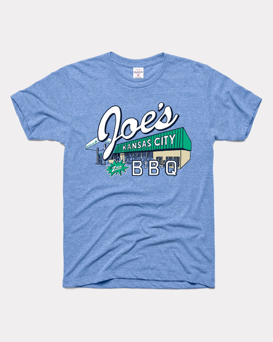 Joe's Kansas City BBQ Light Blue Vintage T-Shirt | CHARLIE HUSTLE