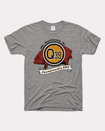 Grey Q39 Wood-Fired Championship KC BBQ Vintage T-Shirt