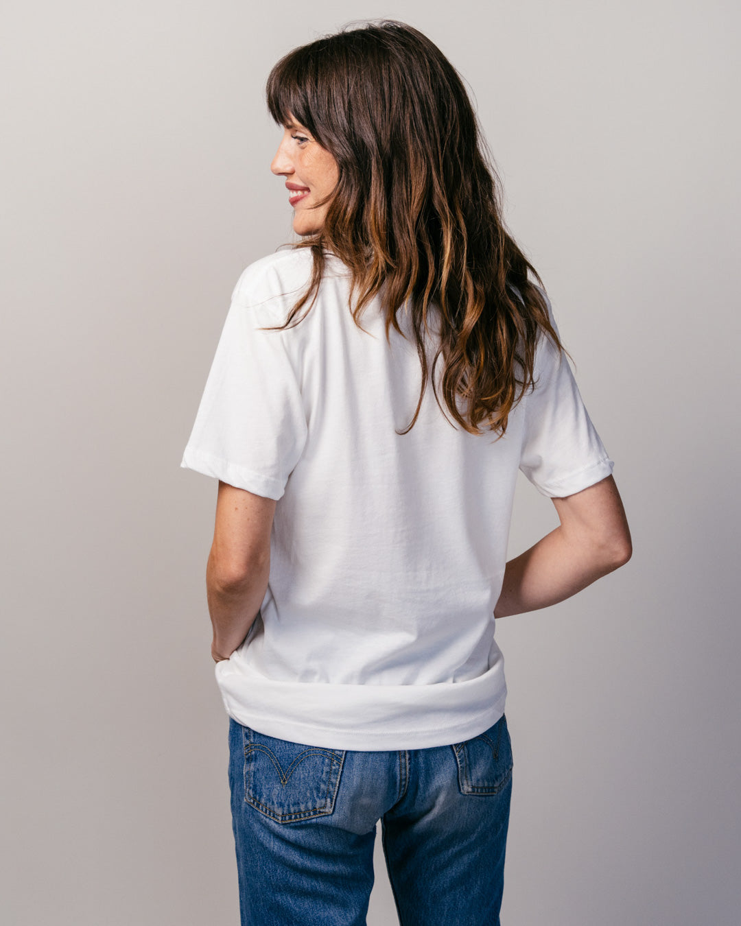 Women's White & Blue Vintage Ringer T-Shirt | Charlie Hustle 3113 / XL