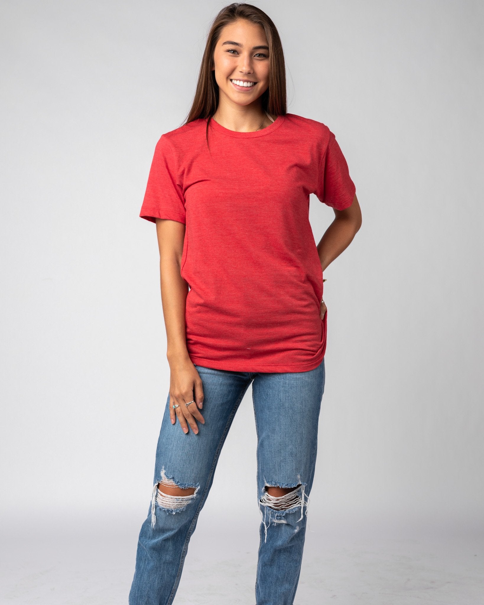 Women's Sportiqe Heather Red Atlanta Dream Comfy Super-Soft Tri-Blend T-Shirt Size: Small