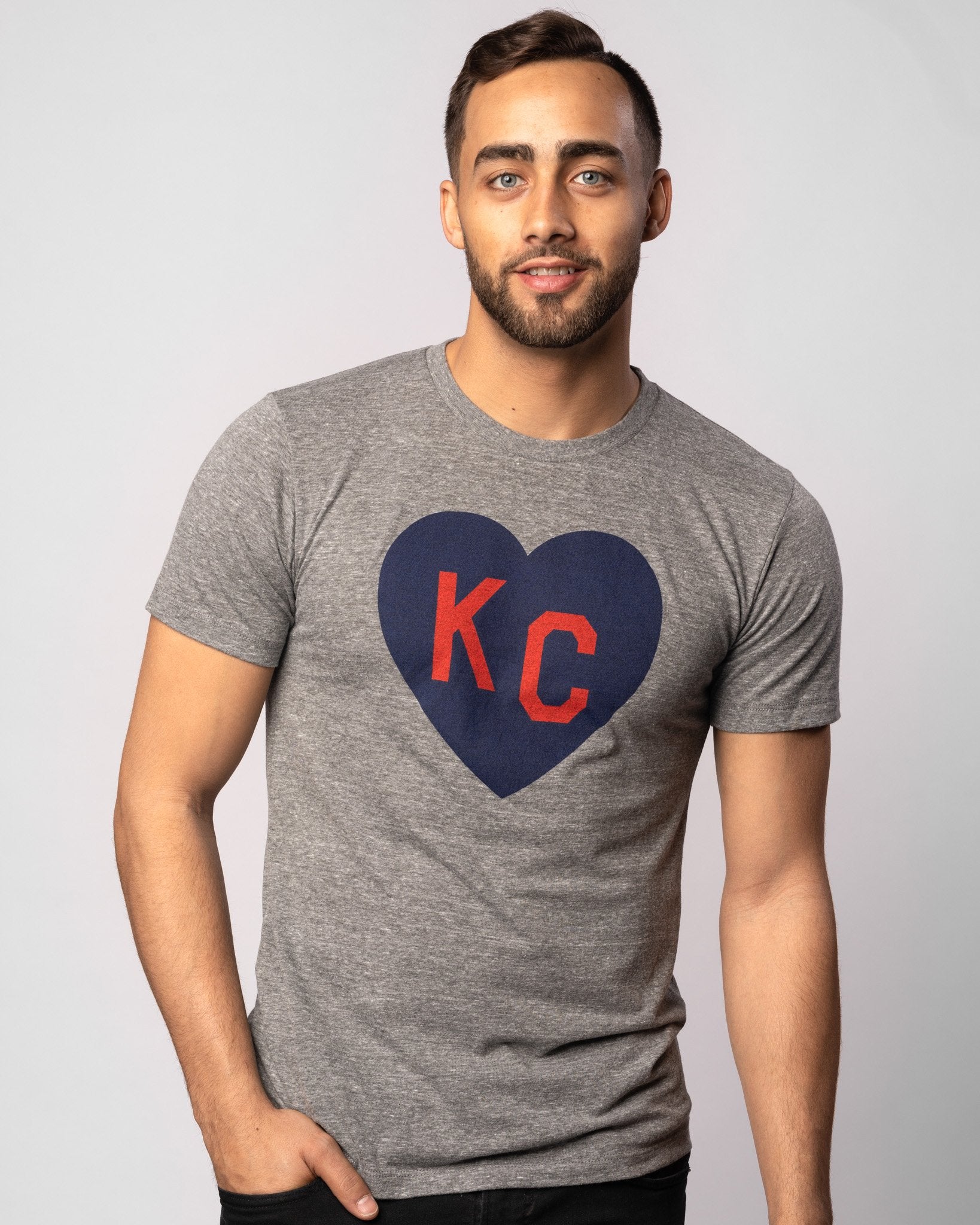 Charlie Hustle Made in KC Kansas City Heart Tee Shirt T-Shirt Size