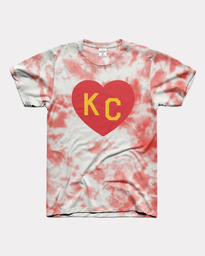 Black Tie Dye and Orange KC Heart Vintage T-Shirt | Charlie Hustle 41 / XL