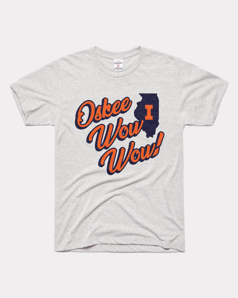 Illinois Oskee Wow Wow! Ash Grey Vintage T-Shirt | CHARLIE HUSTLE