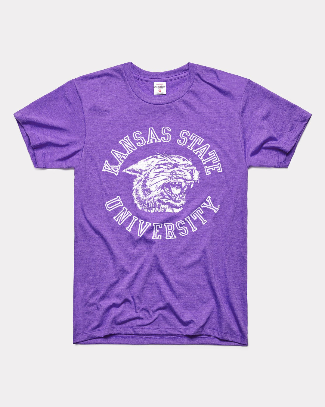 K-State Retro Wildcat Vintage Purple T-Shirt | CHARLIE HUSTLE
