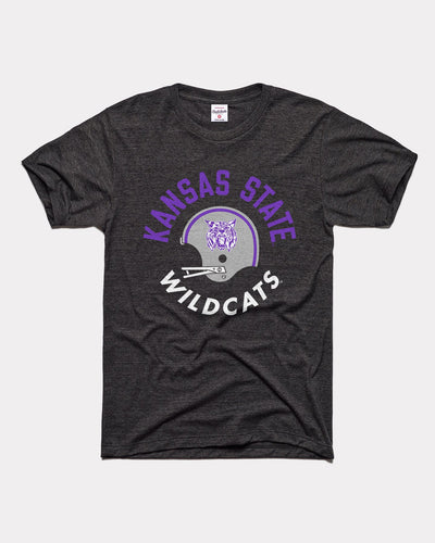 K-State Wildcats Football Helmet Black Vintage T-Shirt