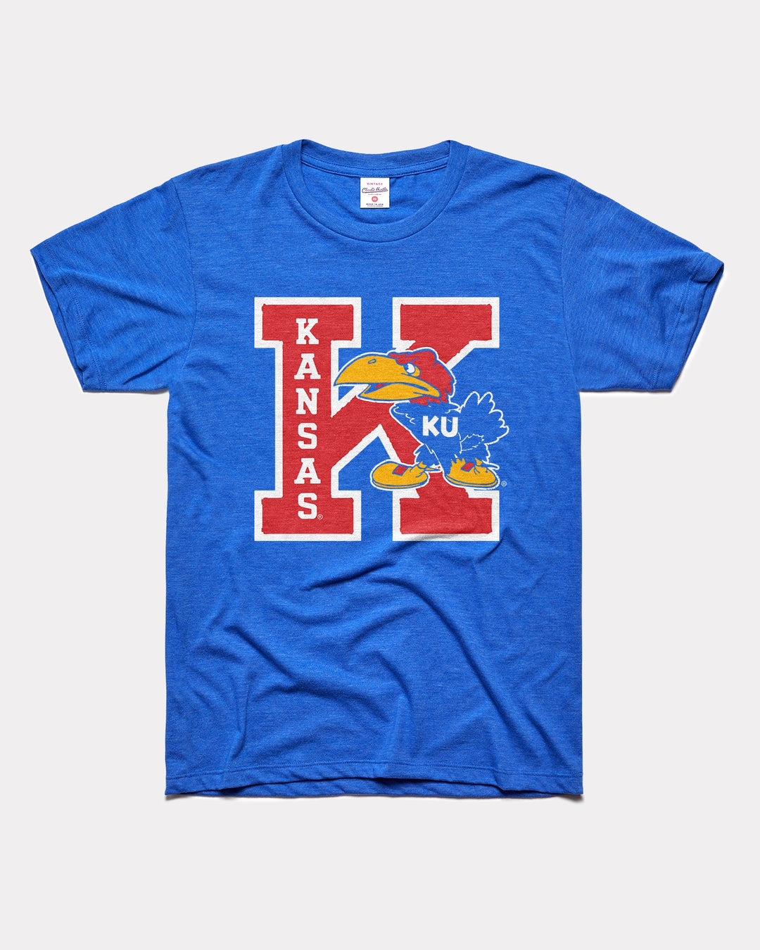 KANSAS JAYHAWKS Tシャツ Lサイズ Men's adidas Royal Kansas Jayhawks Basketball State Outline