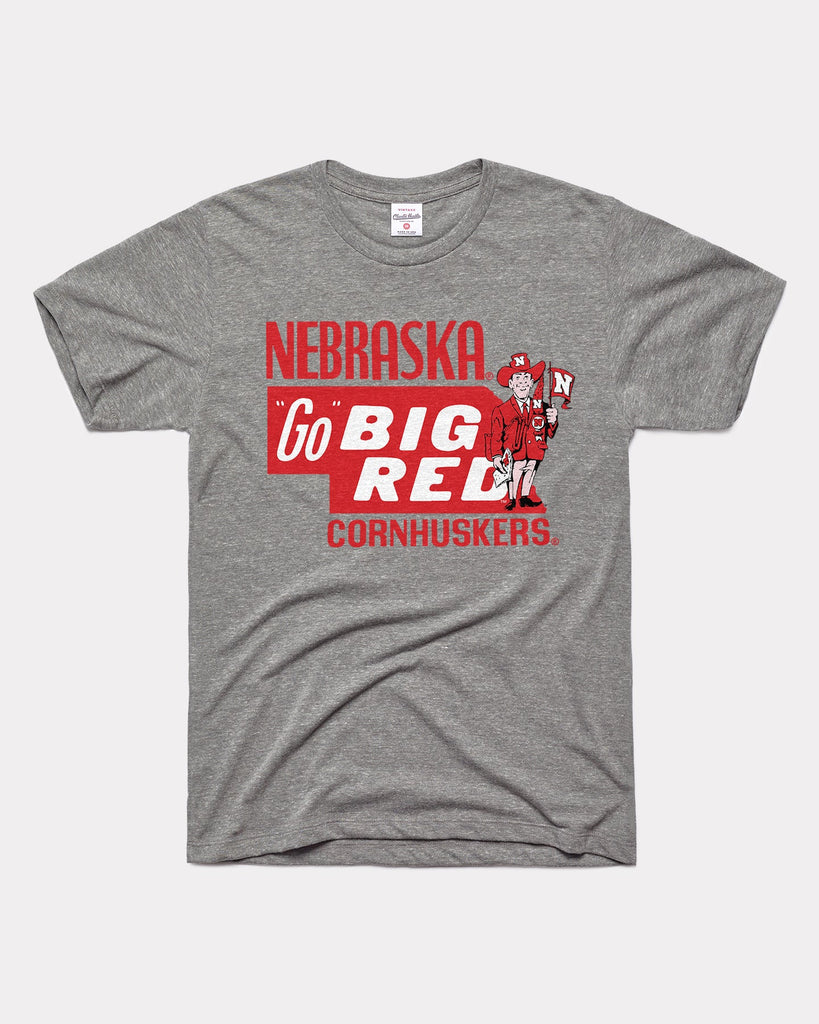 Go Big Red State of Nebraska Cornhuskers Grey T-Shirt