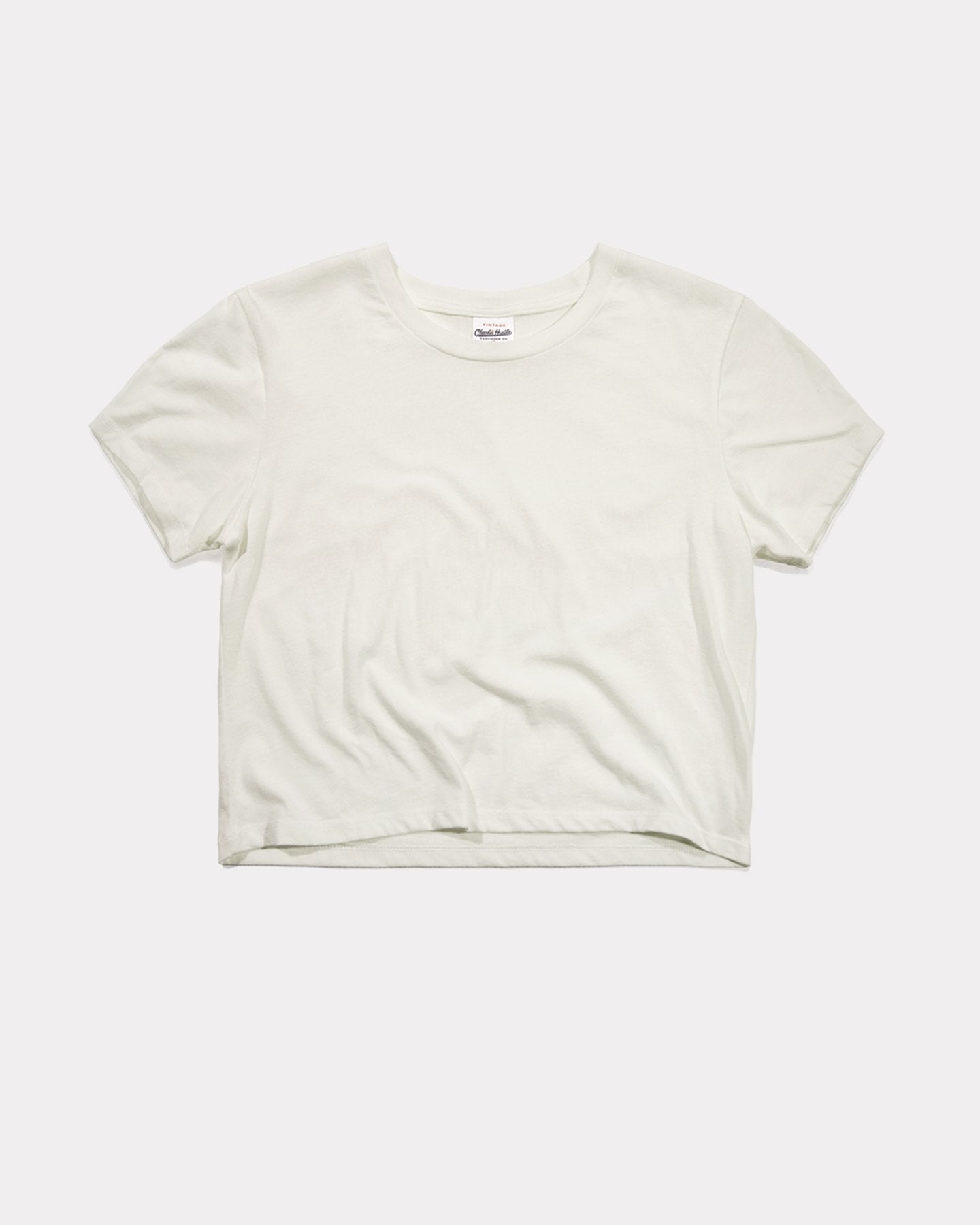 White Top | CHARLIE Essential Crop T-Shirt Vintage Women\'s HUSTLE