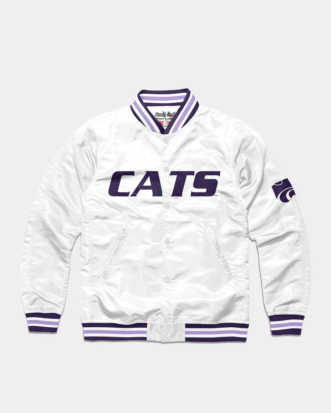 最終値下げ MASU VARSITY JACKET (White) Kansas State Wildcats Vintage White Letterman Jacket | CHARLIE HUSTLE