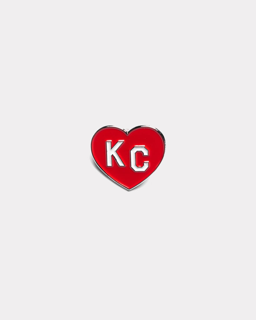 Charlie Hustle KC Heart Enamel Pin: Red & Yellow – Made in KC