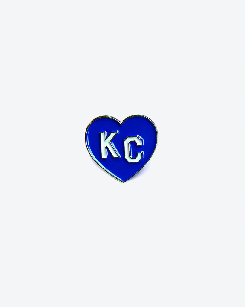 Charlie Hustle KC Heart Enamel Pin: Light Blue – Made in KC