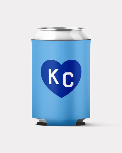 Vintage Blue Crown Town KC Heart Koozie